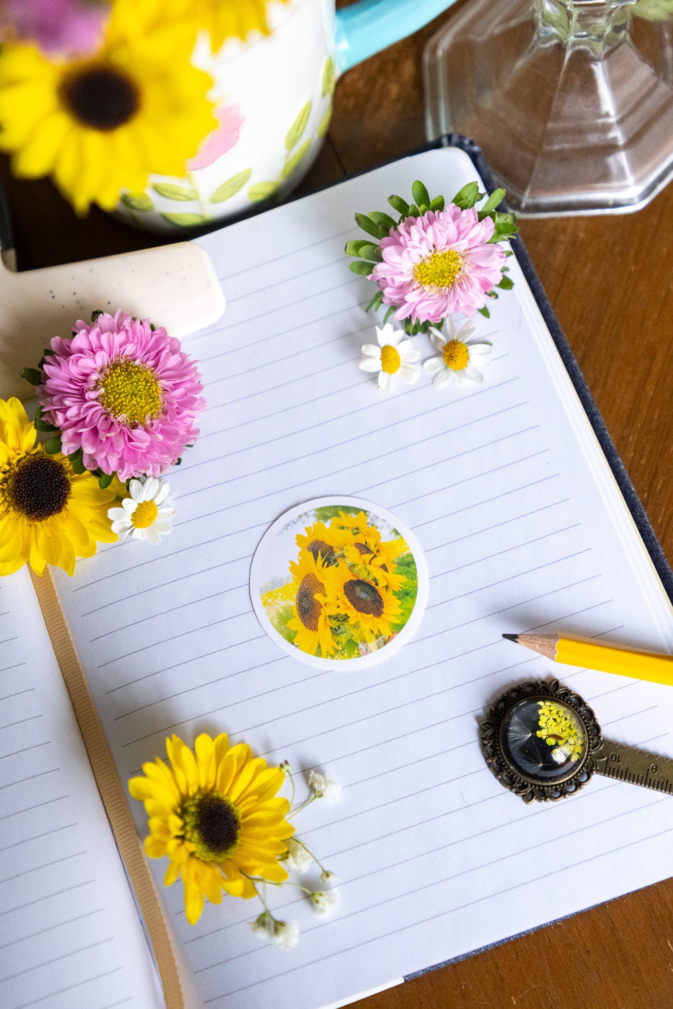 Picking Sunflowers Sticker