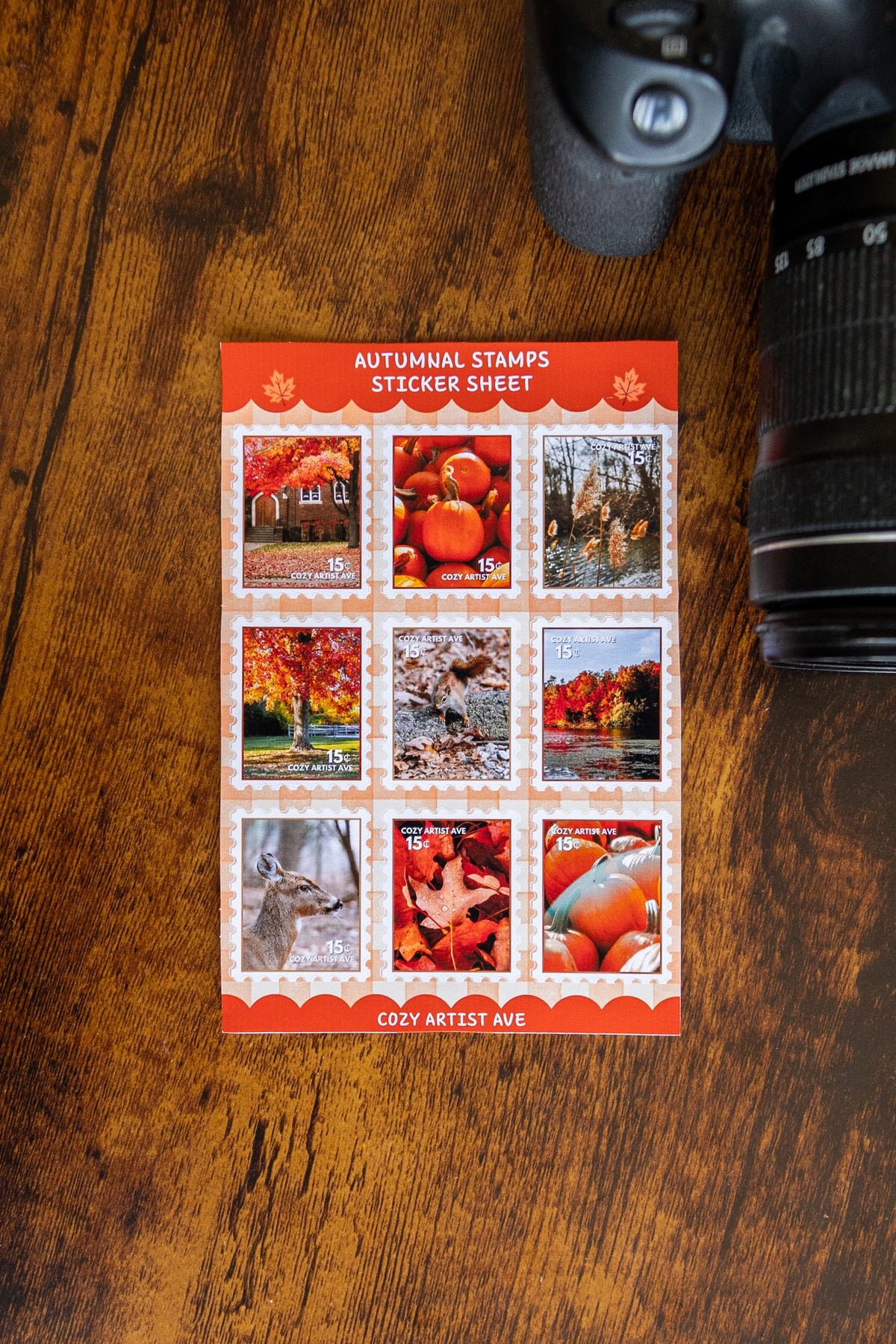 Autumnal Stamps Sticker Sheet
